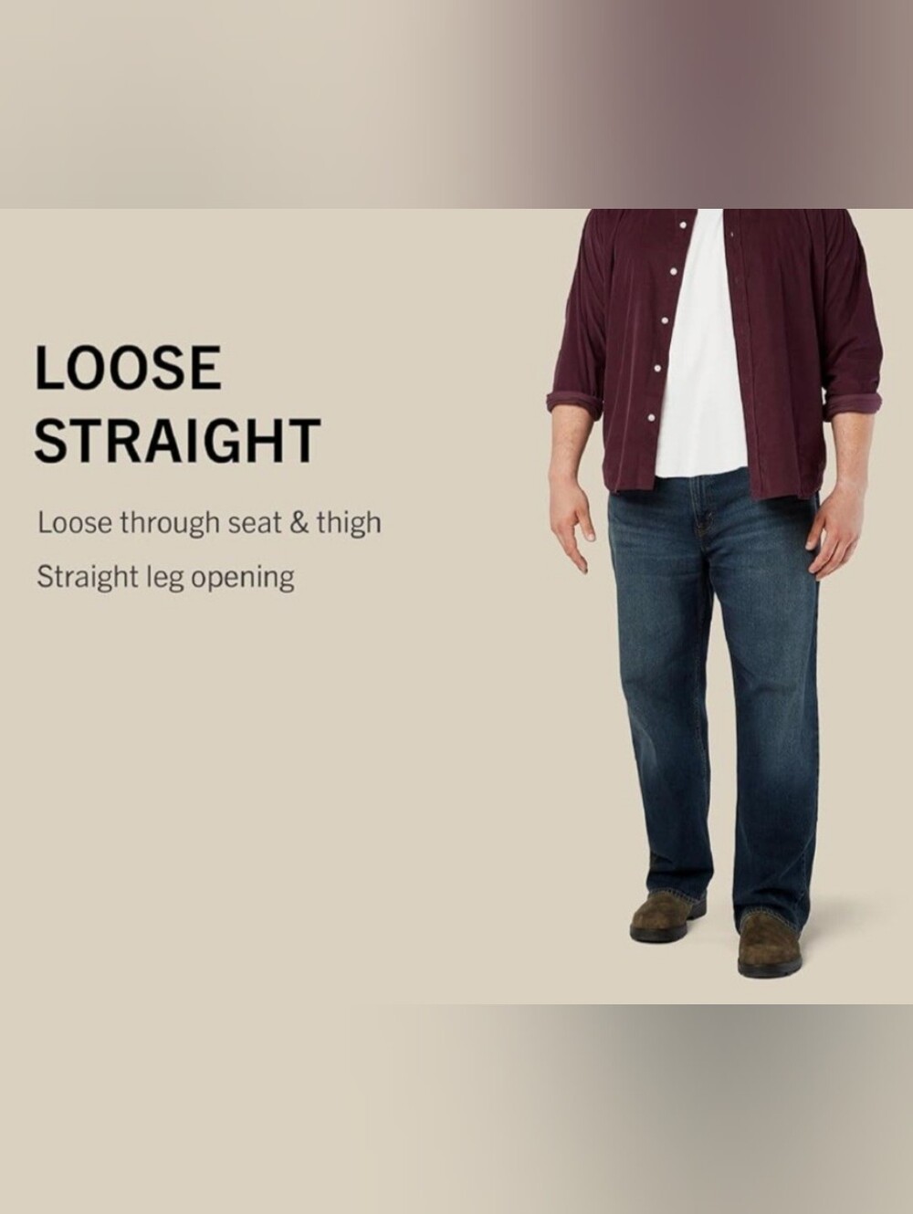 Levi's Men's Loose Straight Fit Jeans - Dark Blue Denim